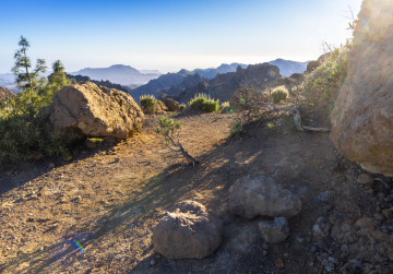 Gran Canaria, île rocheuse, paysage photo stock